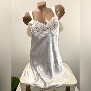 Vintage Jones New York Satin Chemise with Lace Detail